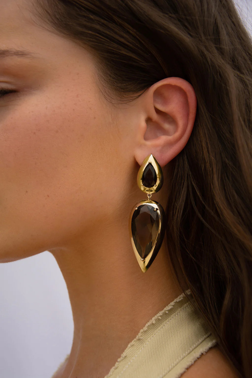 Lili Claspe Imara Smoke Quartz Earrings